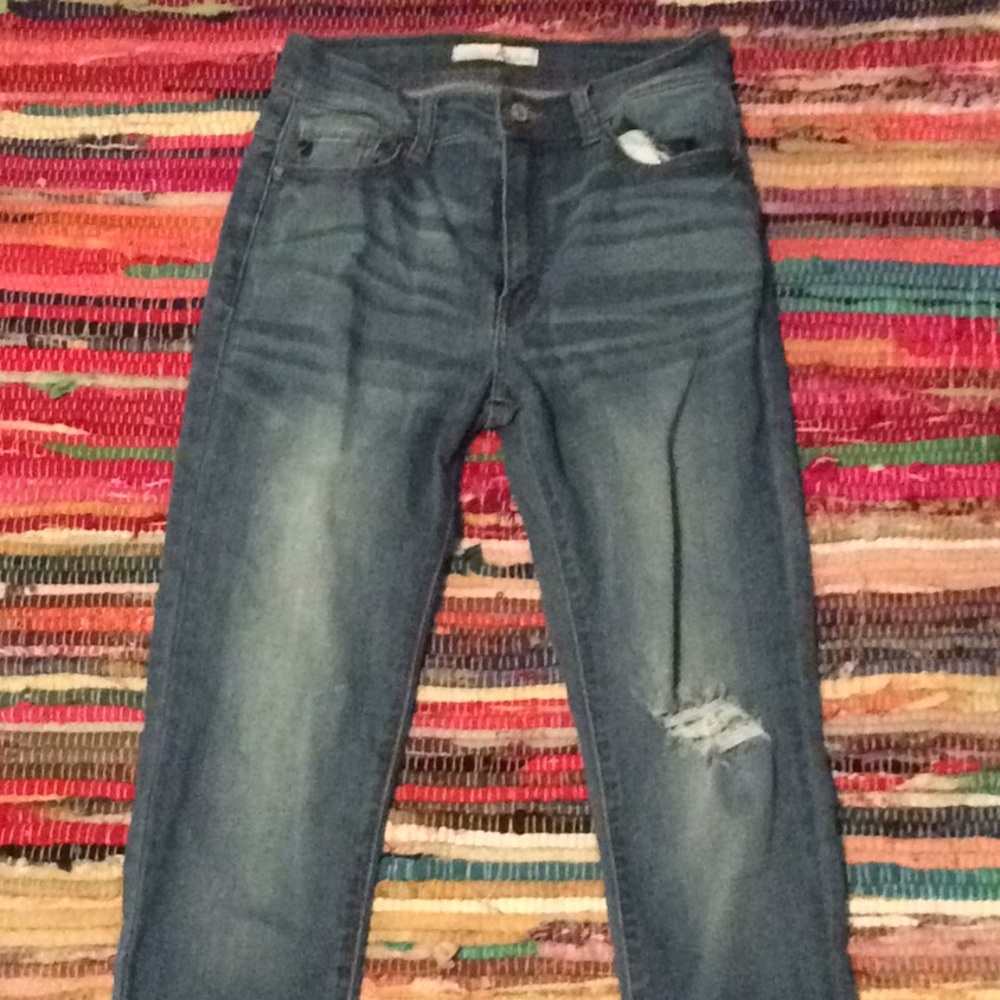 Skin tight ripped jeans